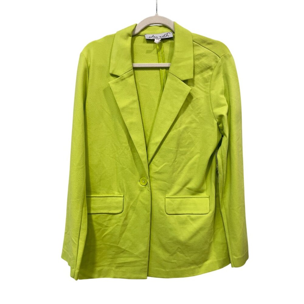 Eden Ruth Blazer Jacket Size Large Single Button Long Sleeve Wildlime Office NEW